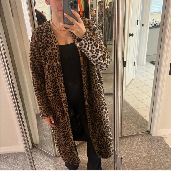 Leopard print faux fur coat - Picture 1 of 2